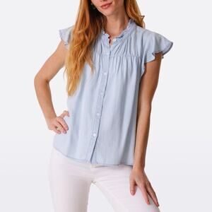 Rails Ruthie Shirt Women's Small Light Vintage Blue Tencel Button Down